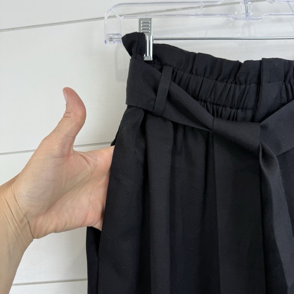 NEW J. Crew Drapey Paper-bag Pant Women 4 Black Belt High Rise Linen Ankle AB672 - Picture 4 of 16